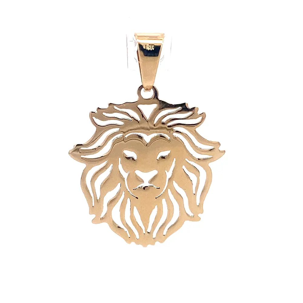 Colgante León de Oro Amarillo 18K con Valier