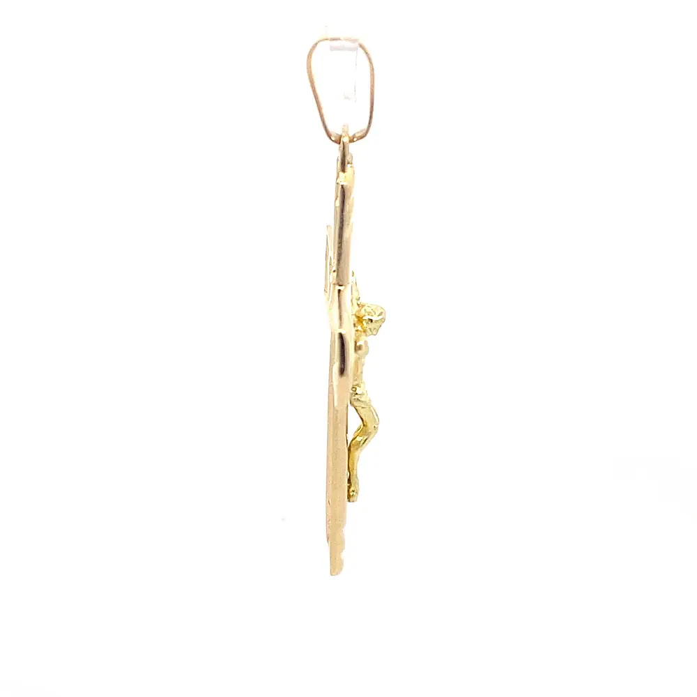 Colgante Crucifijo de Oro Amarillo 18K con Valier