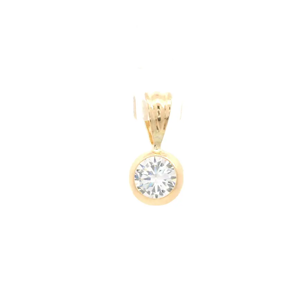 Colgante Punto de Luz de Oro Amarillo 18K con Piedra Incolora