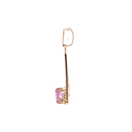 Colgante Calado Chatón de Oro Amarillo 18K con Piedra Rosada