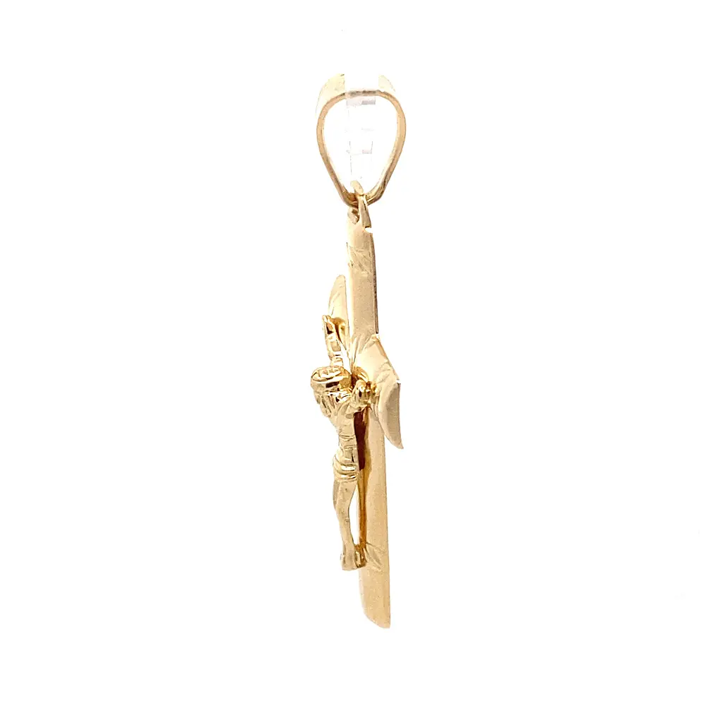 Colgante Crucifijo de Oro Amarillo 18K con Valier