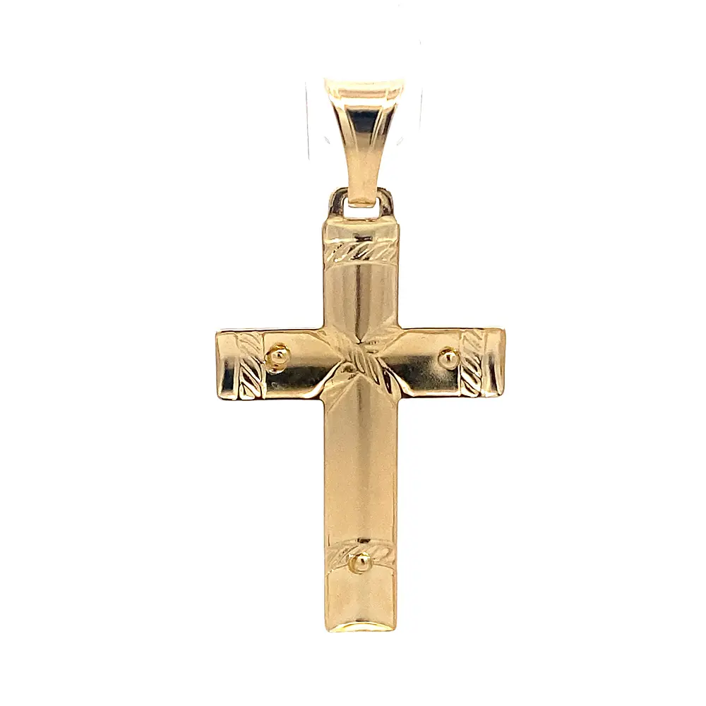 Colgante Crucifijo de Oro Amarillo 18K con Valier
