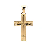 Colgante Crucifijo de Oro Amarillo 18K con Valier