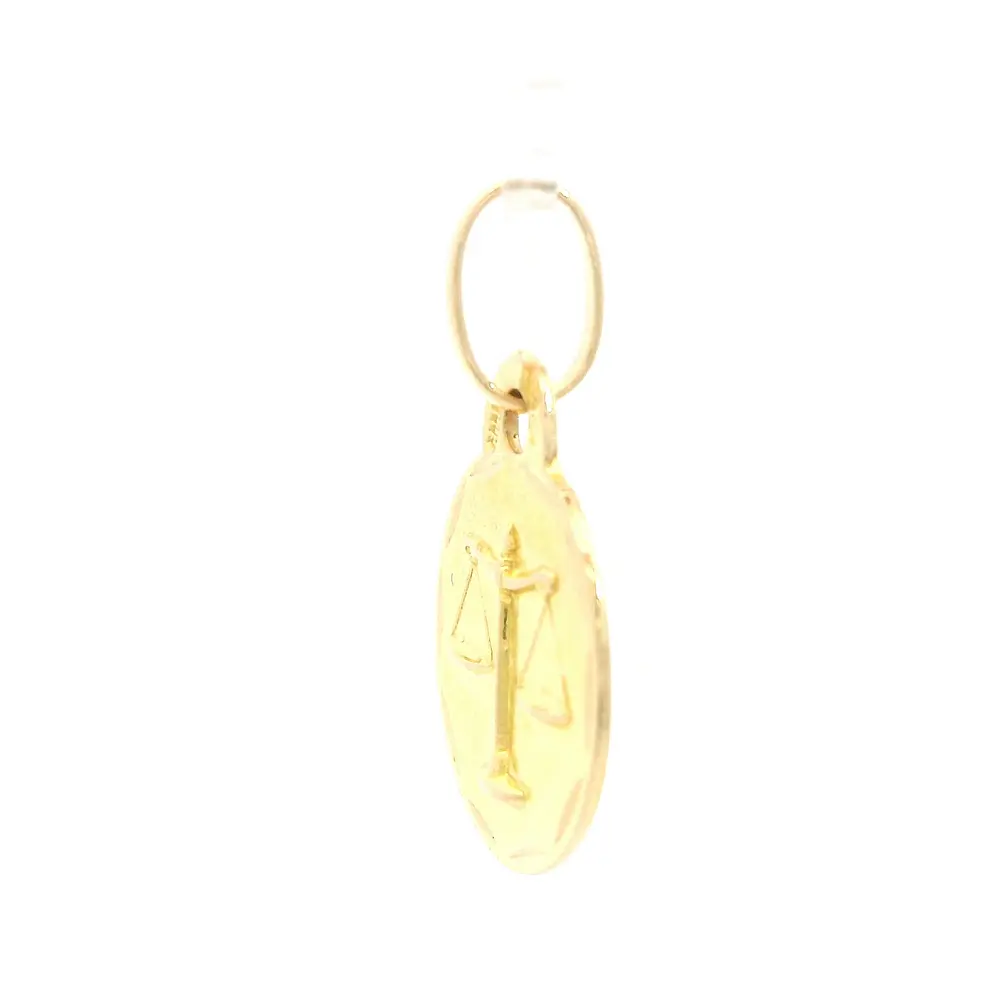 Colgante Medalla Balanza de Oro Amarillo 18K con Valier