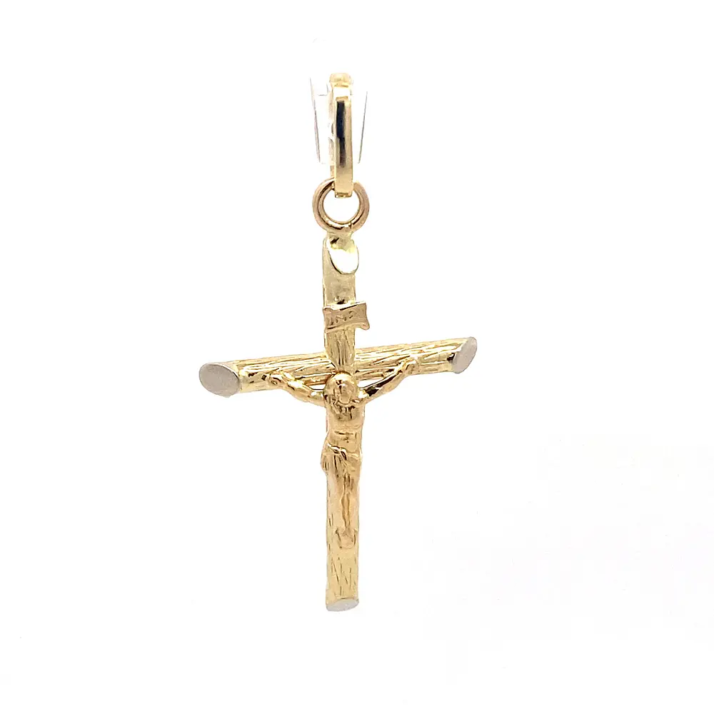 Colgante Crucifijo de Oro Amarillo 18K con Valier