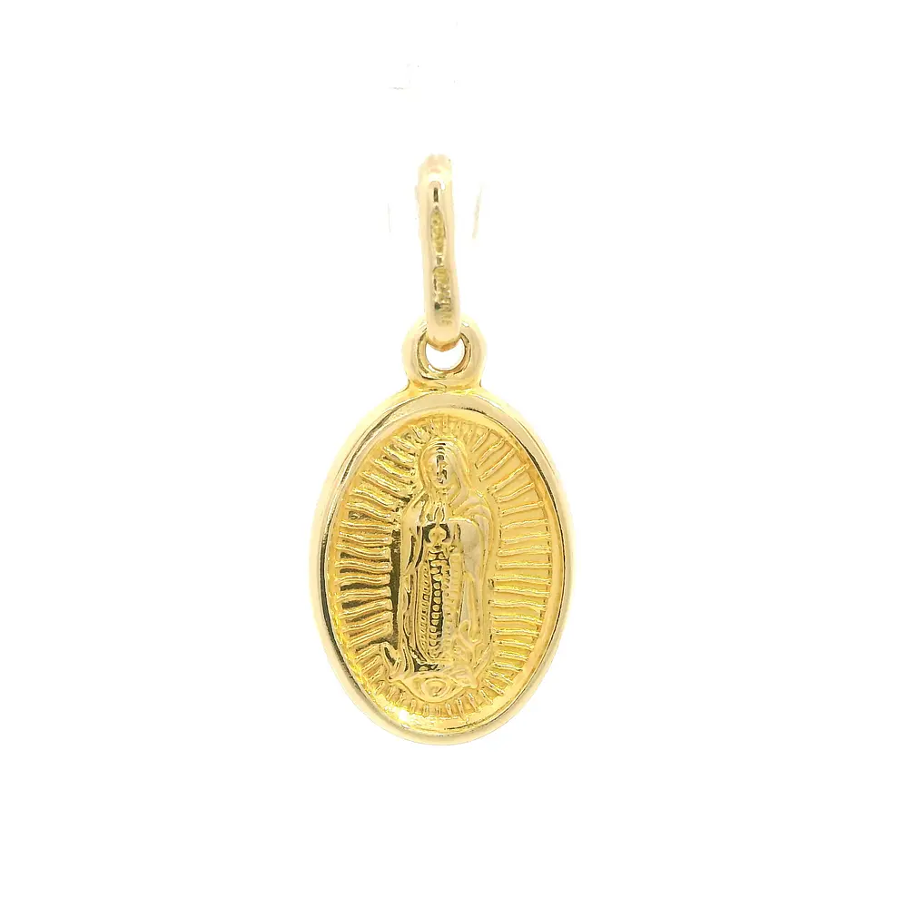 Colgante Medalla Virgen de Guadalupe de Oro Amarillo 18K