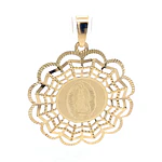 Colgante Medalla Calada Virgen de Oro Amarillo 18K