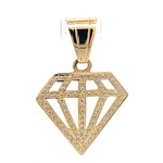 Colgante Diamante Calado de Oro Amarillo 18K con Piedras Incoloras