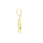 Colgante Medalla Circular de Oro Amarillo 18K con Corazón y Piedras Incoloras