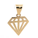 Colgante Diamante Calado de Oro Amarillo 18K con Piedras Incoloras