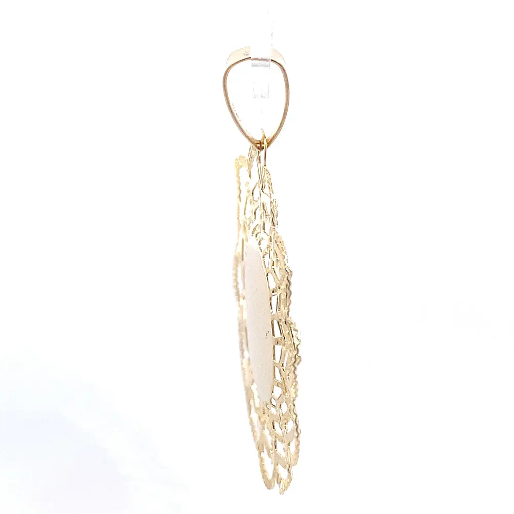 Colgante Medalla Calada Virgen de Oro Amarillo 18K