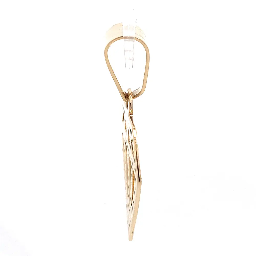 Colgante Diamante Calado de Oro Amarillo 18K con Piedras Incoloras