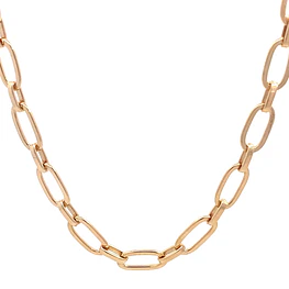 Cadena Rolo Ovalado de Oro Rosado 18K