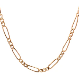 Cadena Fígaro 3x1 de Oro Rosado 18K