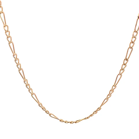 Cadena Fígaro 3x1 de Oro Rosado 18K