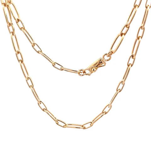 Cadena Rolo Ovalado de Oro Rosado 18K