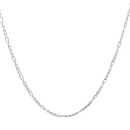 Cadena Fígaro 3x1 Rodinada de Oro Blanco 18K