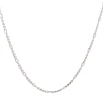 Cadena Fígaro 3x1 Rodinada de Oro Blanco 18K