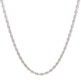 Cadena Garibaldi Espiral Rodinada de Oro Blanco 18K