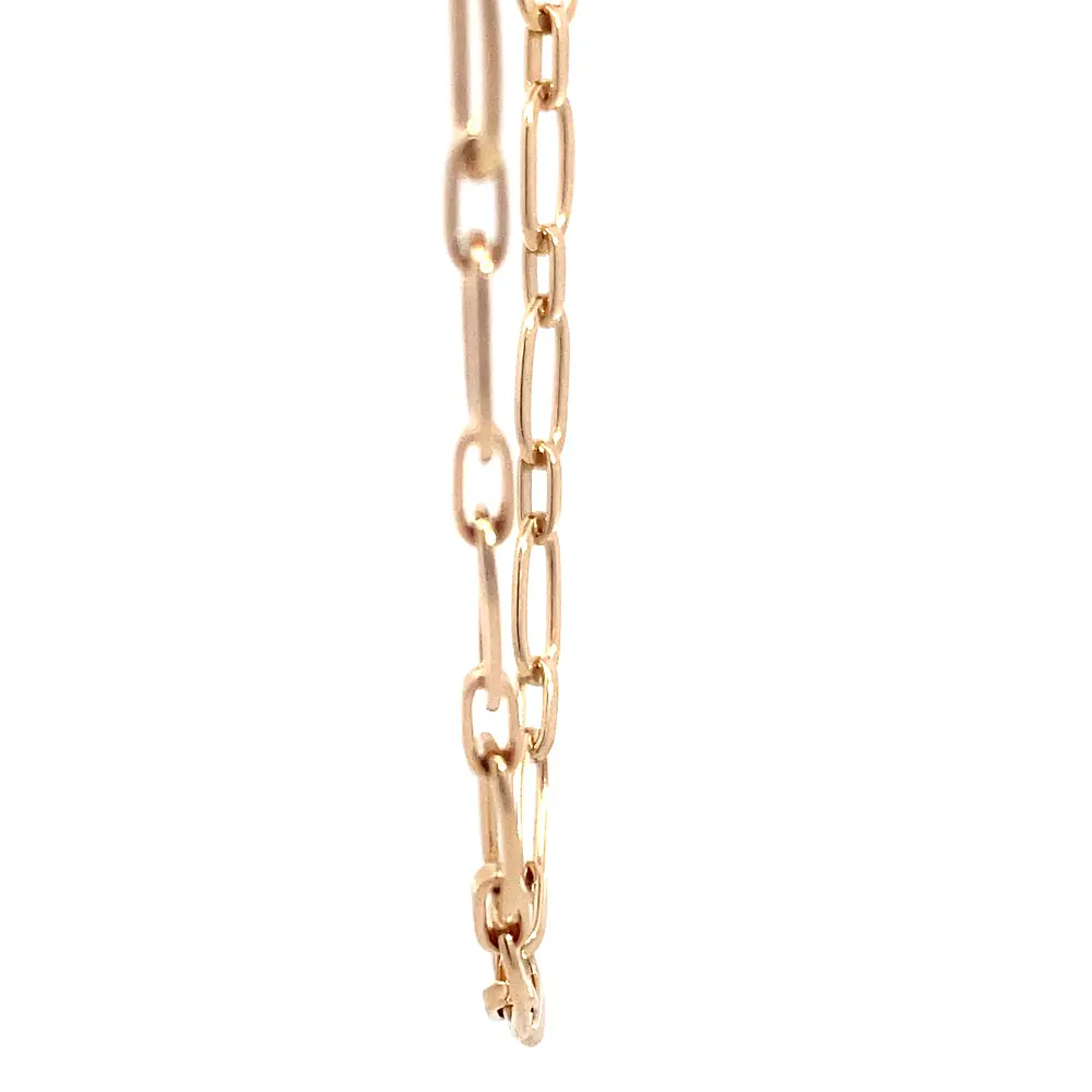 Cadena Rolo Ovalado de Oro Rosado 18K