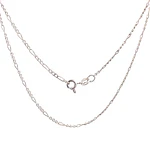 Cadena Fígaro 3x1 Rodinada de Oro Blanco 18K