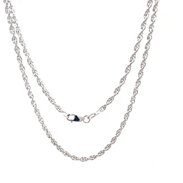 Cadena Garibaldi Espiral Rodinada de Oro Blanco 18K