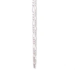 Cadena Fígaro 3x1 Rodinada de Oro Blanco 18K
