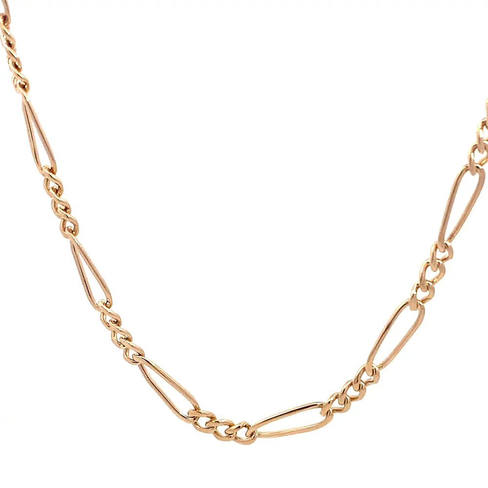 Cadena Fígaro 3x1 de Oro Rosado 18K