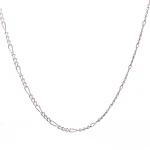 Cadena Fígaro 3x1 Rodinada de Oro Blanco 18K