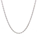 Cadena Garibaldi Espiral Rodinada de Oro Blanco 18K