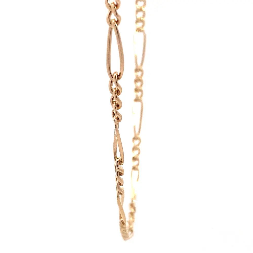 Cadena Fígaro 3x1 de Oro Rosado 18K