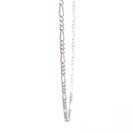 Cadena Fígaro 3x1 Rodinada de Oro Blanco 18K