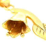 Aros De Oro Amarillo 18K Copihue Con Hoja Tallada