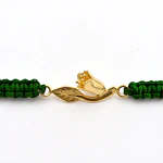Pulsera De Hilo Verde Con Dije Copihue De Oro Amarillo 18K