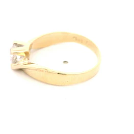 Anillo Solitario Espiral De Oro 14K Con Diamante