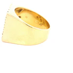 Anillo Sello De Oro 18K Con 45 Diamantes Redondos