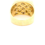 Anillo Sello De Oro 18K Con 45 Diamantes Redondos