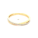 Anillo Cintillo Cruzado De Oro 18K Con 27 Diamantes