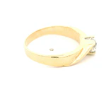 Anillo Solitario Espiral De Oro 14K Con Diamante