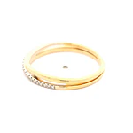 Anillo Cintillo Cruzado De Oro 18K Con 27 Diamantes