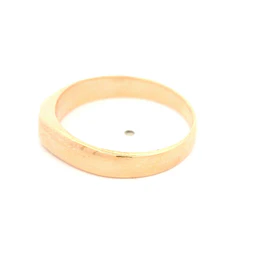 Anillo Argolla Solitario De Oro 14K Con Diamante