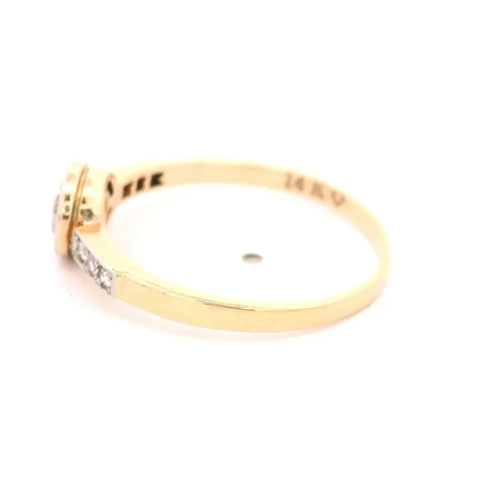 Anillo Halo De Oro 14K Con 7 Diamantes