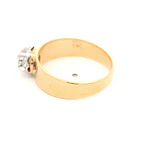 Anillo Solitario De Dos Oros 18K Con Diamante