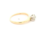 Anillo Solitario De Dos Oros 14K Con Diamante Natural