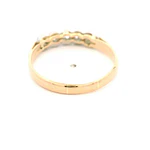 Anillo Cintillo De Dos Oros 18K Con 5 Diamantes Naturales