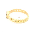 Anillo Cuadrado De Oro 18K Con Tejido De Esferas y Diamantes