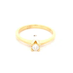 Anillo Solitario De Oro 18K Con Diamante Redondo