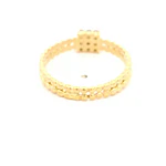 Anillo Cuadrado De Oro 18K Con Tejido De Esferas y Diamantes