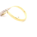 Anillo Entrelazado De Dos Oros 18K Con 6 Diamantes