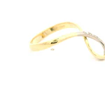 Anillo Entrelazado De Dos Oros 18K Con 6 Diamantes